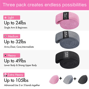 3-Piece 200*4CM Multifunctional Resistance Squat Hip <b>Circle</b> Exercise Bands Tension Rope for Home Yoga Bodybuilding-Portable - Product Image 5