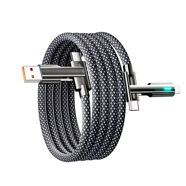120W Fast Charging Eco-Friendly 4 1 Braided Cable High Speed Data Transfer Universal Type C Charging Cord for Mobile Camera