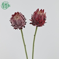Semprotan Bunga Thistle Nordik Buatan Premium Dengan Tekstur Berduri Realistis untuk Dekorasi Pernikahan, Centerpiece Dalam Ruangan, dan Properti Fotografi