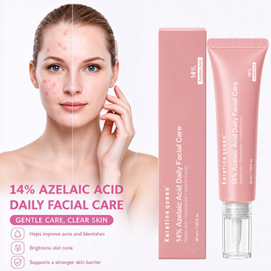 Crème de traitement de l'acné à l'acide azélaïque 14% sous marque privée, avec niacinamide et extrait de réglisse, atténue les cicatrices d'acné et les rougeurs, formule personnalisée OEM - Product Image 1