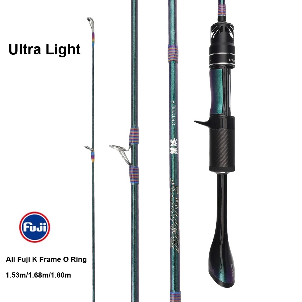 Ultralight Carbon Fishing Rods - FISHINGFANS RANCY 1.53m/1.68m/1.8m, Fast  Action Spinning Rods with FUJI Guide for Trout Fishing