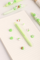 Stylo gel KUKI motif trèfle et haricot mignon, papeterie Kawaii de dessin animé