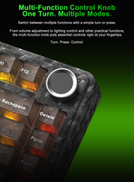 Clavier de jeu filaire AULA avec touches PC transparentes interchangeables, rétroéclairage RGB, bouton rotatif, tri-mode 2.4G, USB Type-C pour ordinateur de bureau
