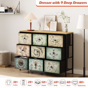 9 ngăn kéo tủ quần áo cho phòng ngủ vải ngực của ngăn kéo tổ chức đơn vị lưu trữ tủ hành lang Tủ khung thép gỗ hàng đầu cho TV - Product Image 3