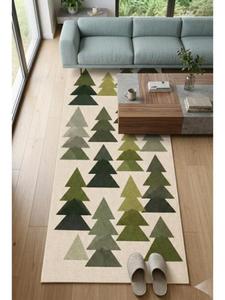 Green Forest Tree Runner <b>Rug</b> Minimalist Pine Tree Hallway Carpet Modern Nature Inspired Area <b>Rug</b> for Entryway <b>Corridor</b> Home - Product Image 2