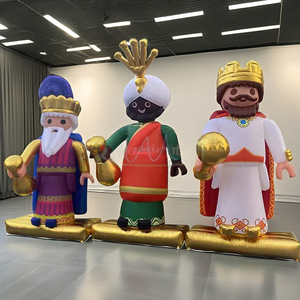 Décorations de vacances gonflables pour l'extérieur et l'intérieur, modèle Roi de l'Épiphanie, 3 <span class=keywords><strong>rois</strong></span>, base, thème, souffleur d'air, ballons, promotions - Product Image 2