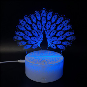 Lampe LED 3D à 7 couleurs changeantes, veilleuse pour <span class=keywords><strong>la</strong></span> chambre à coucher, luminaire décoratif d'intérieur, nouveau modèle - Product Image 2