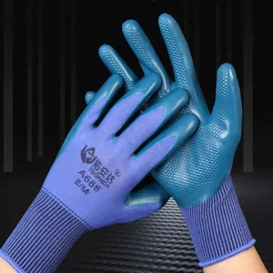 Рабочие перчатки, перчатки с тиснением, пропитанные латексом, износостойкие и Нескользящие рабочие защитные перчатки