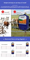 Système de clôture électrique alimenté par la technologie Pulse Impulse pour les élevages de bovins et ovins en pâturage, grandes exploitations agricoles, haute et basse puissance