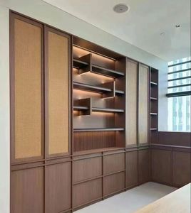 Muebles DE OFICINA DE MADERA Executive CEO Boss Manager Librería Archivador de 2 puertas Gabinete de almacenamiento de oficina de madera de 4 cajones - Product Image 2