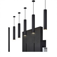 Spot LED COB à montage en surface, noir/blanc, en alliage d'aluminium, pour bureau, restaurant, hôtel, couloir, luminaire suspendu avec cordon