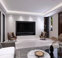 Mueble de TV Moderno de Estilo Europeo Clásico de Lujo para Sala de Estar, Diseño Exterior Exquisito, Mueble de TV de Madera
