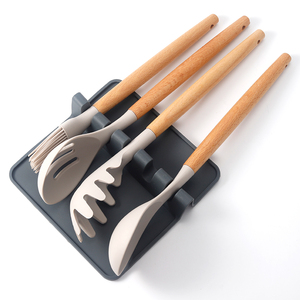 Cấp thực phẩm nhà bếp Silicone đồ dùng phần còn lại chủ Silicone muỗng phần còn lại với nhỏ giọt Pad - Product Image 5