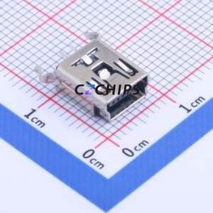 U-M-M5DD-W-3 USB Connector Through hole Component (THT) Connector Mini-B USB 2.0 Female Through Hole - Product Image 1