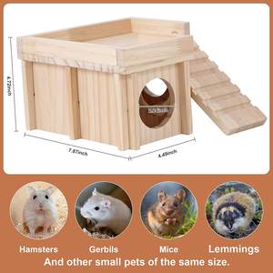 JUNJI personnalisé <span class=keywords><strong>prix</strong></span> <span class=keywords><strong>cage</strong></span> pour hamster maisons pour animaux de compagnie meubles en bois grande cachette <span class=keywords><strong>cage</strong></span> pour hamster chinchillas avec toboggan - Product Image 5