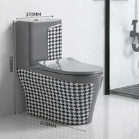 Ligne de décoration d'articles sanitaires de luxe multicolore couleur grise ligne d'or avec grille toilette en céramique WC ensemble de toilette complet