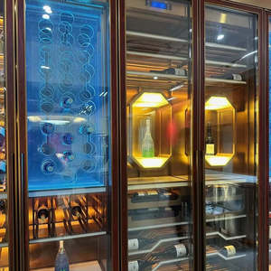 Tùy chỉnh hiện đại sang trọng thép không gỉ tủ rượu lớn Whisky thủy tinh tĩnh nhiệt rượu vang hầm tường cho khách làm mát - Product Image 2