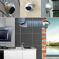 Pièces de système CVC OEM, Grille d'aération murale ronde en acier inoxydable à bout arrondi pour évacuation d'air de séchoir, cuisine et salle de bain