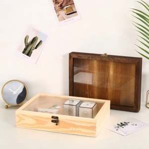 Phong cách hiện đại bao bì đứng bằng gỗ hộp nhỏ hiển thị đơn vị truy cập hàng đầu kính hiển thị trường hợp sàn hộp - Product Image 2