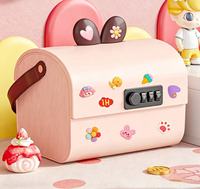 Boîte de rangement de mots de passe économique, mignonne, portable, en forme de dessin animé, avec poignée, pour enfants, bijoux, bonbons, petits objets de valeur, usage domestique