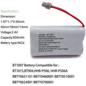Pacco batteria 2.4V ni-mh per <span class=keywords><strong>telefono</strong></span> Cordless compatibile con BT183342/BT283342/CS6114/CS6419/CS6719 ricaricabile in magazzino - Product Image 3