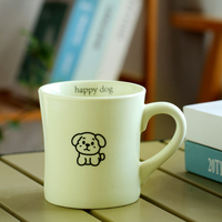Vente en gros de tasses à café en céramique personnalisées avec logo, 330 ml, mignonnes, en forme de chien, 11 oz, tasses à café en porcelaine kawaii, dessin animé, pour enfants, étudiants, cadeau, conformes aux normes FDA