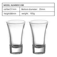 No. 5188 desain modis 72ml gelas minum Vodka gelas kosong kaca bening cangkir air gelas Mini untuk minuman keras wiski