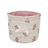 Petit panier de rangement pliable en coton pour coiffeuse, style vintage féminin, pour chambre, décoration intérieure et salle de bain, mignon et girly
