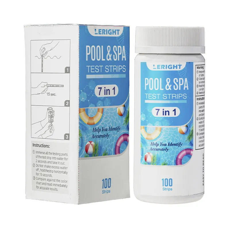 7 in 1 yüzme havuzu Spa su Test şeritleri kağıtları 15s hızlı Test klor brom Ph alkalinite siyanürik asit sertlik Test havuzu
