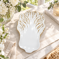 Assiette de présentation décorative de luxe Wojia en plastique écologique en forme de chou, style américain moderne, pour mariage, banquet, hôtel, événement
