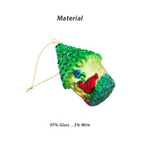 Ornement d'oiseau de Noël en verre de haute qualité, simulation de moulage par injection, pour la décoration de l'arbre de Noël