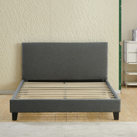 Cama de Madeira com Design Moderno, Tamanho Personalizado, Estofada com Plataforma e Armazenamento para Espaços Pequenos, Não Necessita de Box Spring