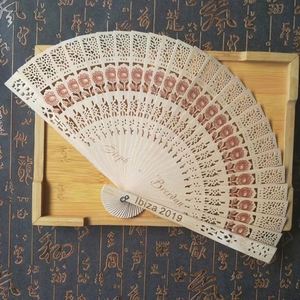 2025 Wholesale Customized Logo 20cm Wooden <b>Hand</b> <b>Fans</b> Wedding Party Wooden <b>Hand</b> <b>Fan</b> for Decoration Gifts - Product Image 6