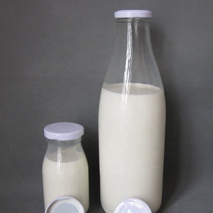 Botellas de Vidrio Transparente de 32 oz (1000 ml) para Leche con Tapas Metálicas Herméticas, Recargables, Estilo Vintage, para Batidos de Desayuno - Product Image 2