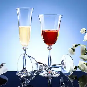 high quality custom logo lead free long stem wine glasses clear white wine glasses goblet for hotel