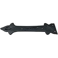 Coshik Exports Charnière à sangle antique en fonte 6,5 po Noir mat Rustique pour porte 1,0 po d'épaisseur Ouverture à 180 degrés 4 trous