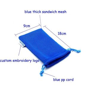 Fabrikpreis Günstige Dicke Sandwich-Förmige Bunte PP-Kunststoff-Netztasche mit Kordelzug für Handyaufbewahrung - Product Image 2