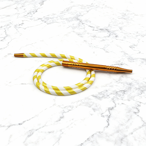 Tuyaux en plastique pour narguilé en aluminium à rayures jaunes et blanches, gel de silice, accessoires pour narguilé, narguilé, tabac, salon - Product Image 4