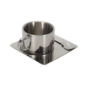 Juego <span class=keywords><strong>de</strong></span> cubiertos <span class=keywords><strong>de</strong></span> té <span class=keywords><strong>de</strong></span> la tarde Juego <span class=keywords><strong>de</strong></span> tazas <span class=keywords><strong>de</strong></span> café reutilizables <span class=keywords><strong>de</strong></span> acero inoxidable 304 con cuchara y plato para té y leche - Product Image 1