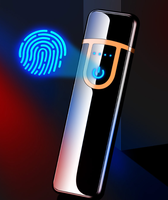 Briquet à écran tactile, briquet rechargeable coupe-vent avec affichage LED de la puissance, cadeau pour homme