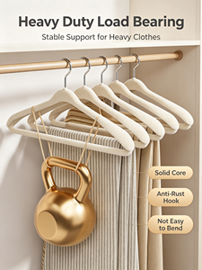 Ganchos de Terciopelo Antideslizantes para Ropa, con Hombros Anchos y Curvos, para Armarios y Tiendas de Ropa - Product Image 2