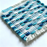 Sous-verre en jacquard tissé à la main, coloré, rayé, avec franges, style bohème, absorbant, pour protéger la table