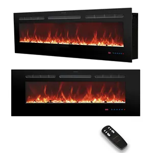Luxstar 50 인치 도매 벽 마운트 120 볼트 전기 벽난로 삽입 전기 화재 장소 히터 실내 판매