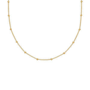 Canner — colliers superposées en argent sterling 925, chaîne en <span class=keywords><strong>or</strong></span> 14k pour femmes, bijoux, petite chaîne de boule - Product Image 1