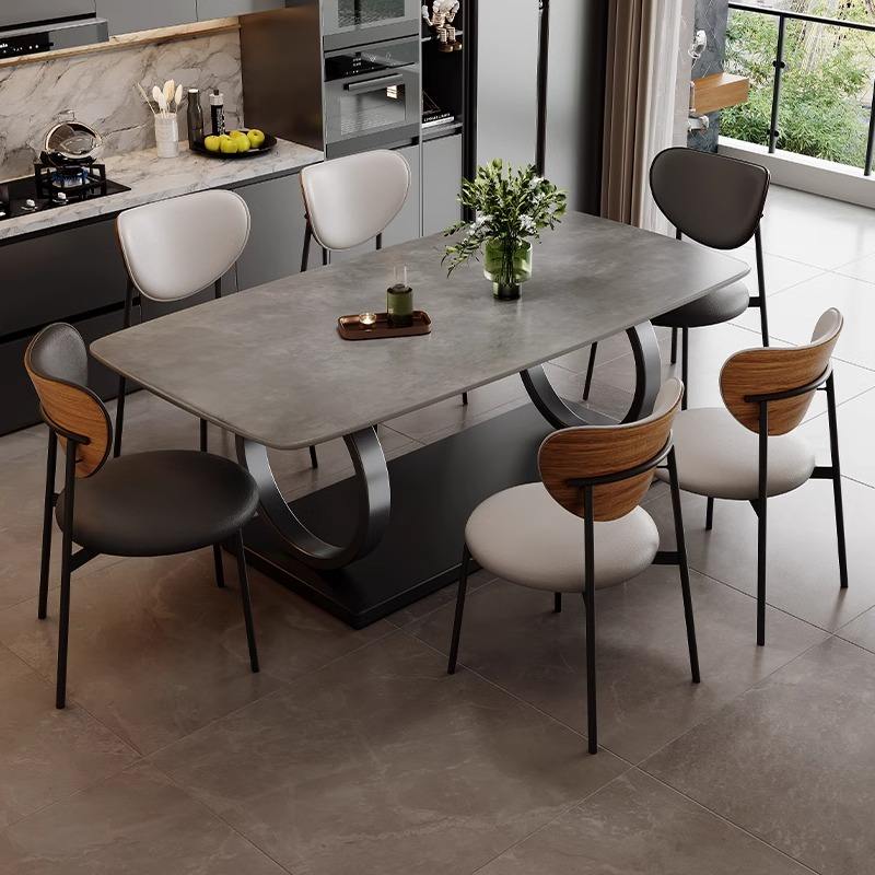 One table with six chairs