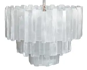 Contemporary Luxury SELENITE Circle Chandelier Natural Marble Round Shape Chandelier Pendant Light marble chandelier pendant