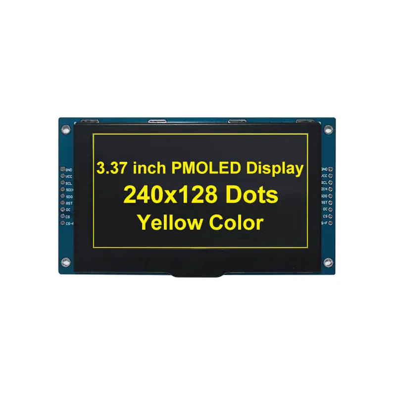 โมดูลจอแสดงผลโมโนโครม9P SSD1322 240X128 SPI OLED โมดูลหน้าจอ OLED สีเหลืองขนาด3.37นิ้ว
