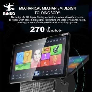 Binko Top Rank Màn Hình Thông Minh Hiển Thị Nhà Di Động Trolly <span class=keywords><strong>Wifi</strong></span> KTV Karaoke Juke Hộp Máy Nghe Nhạc Bằng Gỗ Hệ Thống Âm Thanh Loa - Product Image 5