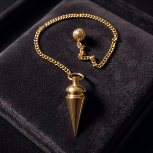 Großhändler für Natürliche Trommelsteine, Halbedelstein-Bastelmaterialien, Indien-Gold Metall-Pendel, Wünschelrute in Chakra-Farben, 40-40mm - Product Image 3