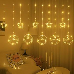 <span class=keywords><strong>Luci</strong></span> all'ingrosso della stringa della stella e della luna LED per celebrare il Festival delle <span class=keywords><strong>luci</strong></span> Decorative della tenda del Ramadan con 8 modalità lampeggianti - Product Image 1